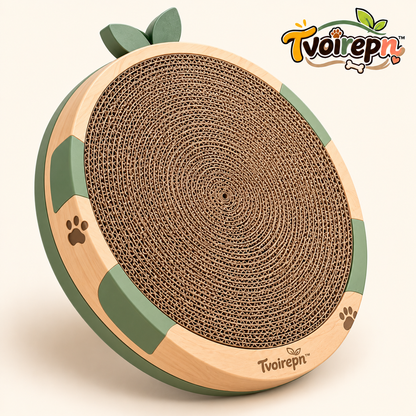 Tvoirepn™ OrbitScratch Round Cat Scratcher — Floor & Wall Convertible Corrugated Scratch Board