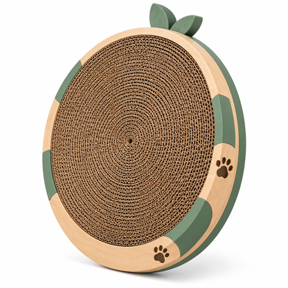 Tvoirepn™ OrbitScratch Round Cat Scratcher — Floor & Wall Convertible Corrugated Scratch Board