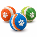 Tvoirepn™ BounceTrio Dog Toy Balls 3 Pack — Textured Fetch & Retrieve Pet Balls