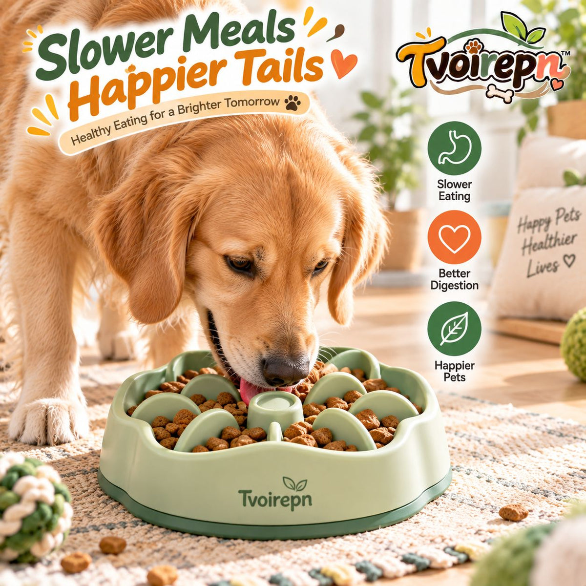 Tvoirepn™ PetalPace Slow Feeder Bowl for Dogs & Cats — Petal Maze Food Bowl