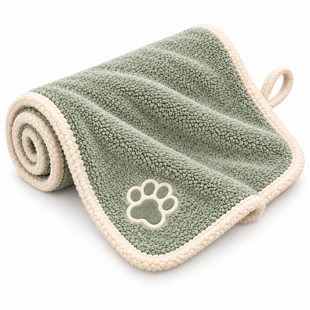 Tvoirepn™ CloudDry Microfiber Dog & Cat Towel — Soft Absorbent Pet Bath & Paw Towel