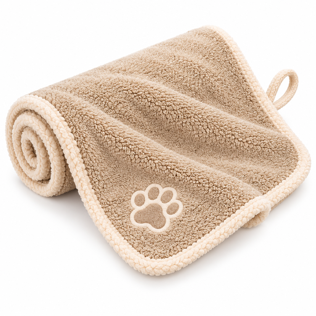 Tvoirepn™ CloudDry Microfiber Dog & Cat Towel — Soft Absorbent Pet Bath & Paw Towel