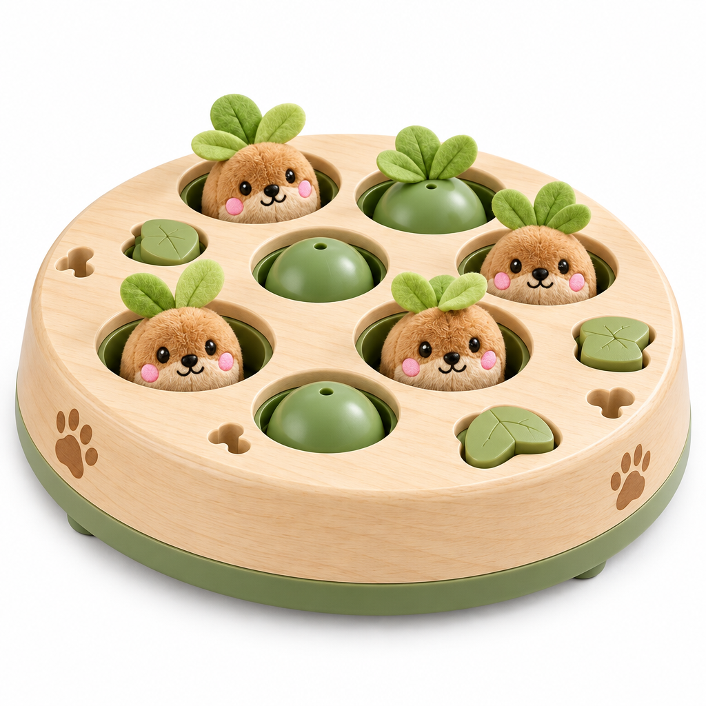 Tvoirepn™ PeekPounce Whack-a-Mole Cat & Dog Puzzle Toy — Interactive Paw Game